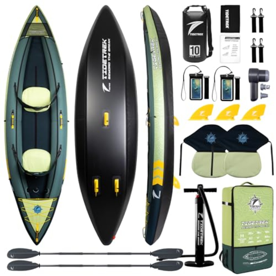 Fishing Kayak Seat - 湖や川での釣りに適したインフレータブルツーリングカヤック、PVC素材、青とグレー、軽量で防水シートとフル装備付き