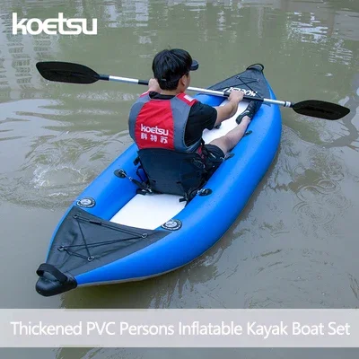 Fishing Kayak Sit On Top - KoMarxiPVCインフレータブルカヤック、フィッシングカヌー、シングルおよびダブルディンギーボート、ラフティングウォータースポーツ、1〜2人、3.0 m、3.7 m