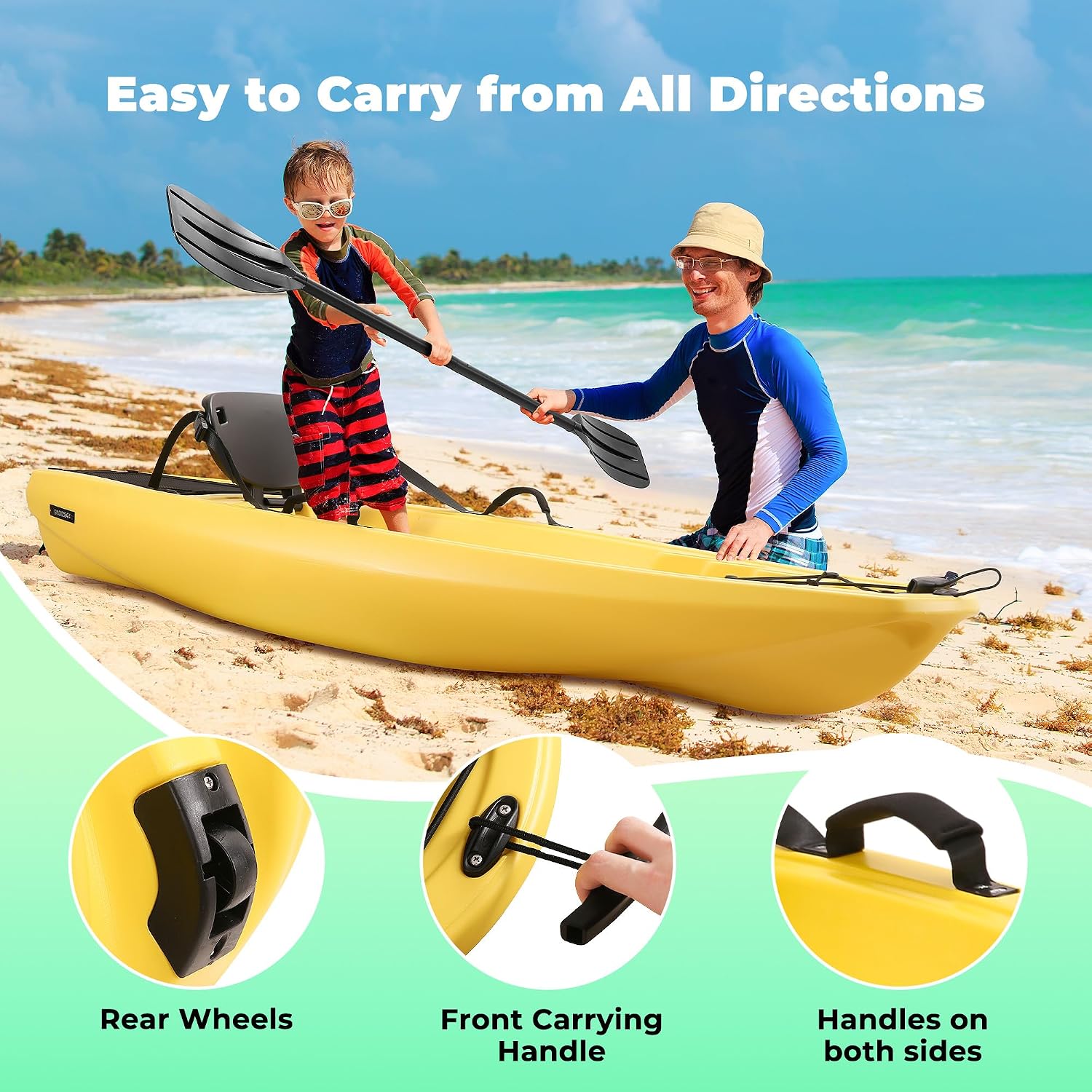 カヤックとパドル付き 6.5フィート レクリエーション用ロー - Fishing Kayak Sit In のレビューと価格