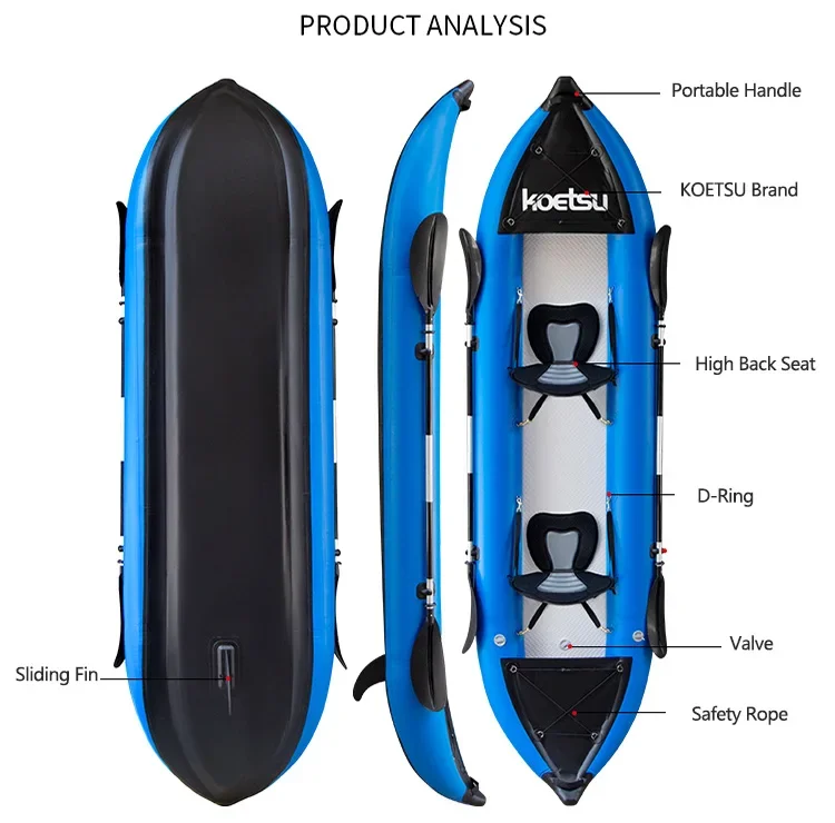 KoMarxiPVCインフレータブルカヤック、フィッシングカ - Fishing Kayak Sit On Top のレビューと価格